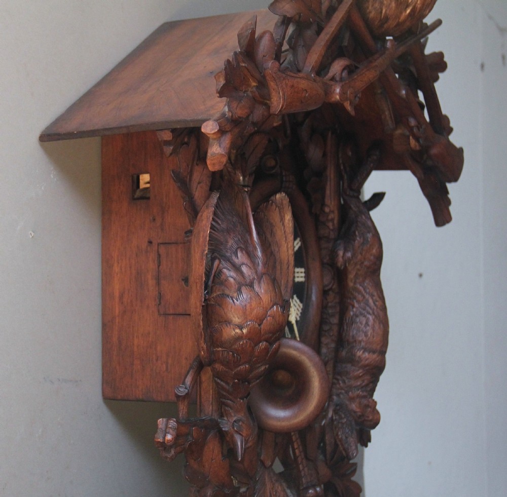 19th Century black forest walnut cuckoo clock View XV