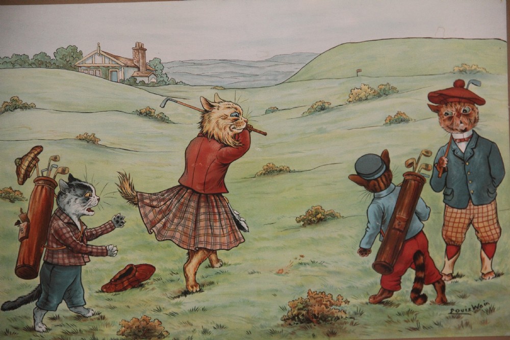 A SET OF FOUR LOUIS WAIN PRINTS WITH THE ORIGINAL FRAMES View III