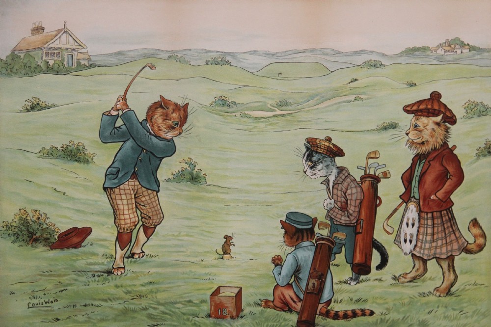 A SET OF FOUR LOUIS WAIN PRINTS WITH THE ORIGINAL FRAMES View XIII