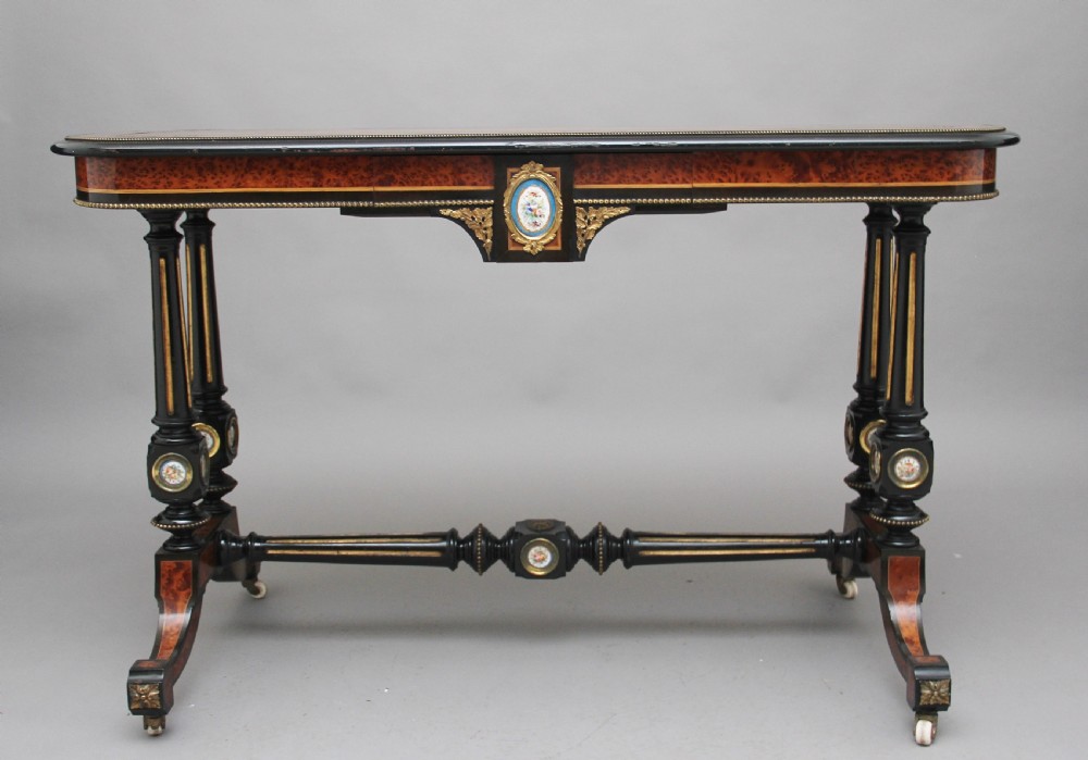 19th Century amboyna and ebonised sofa table View III