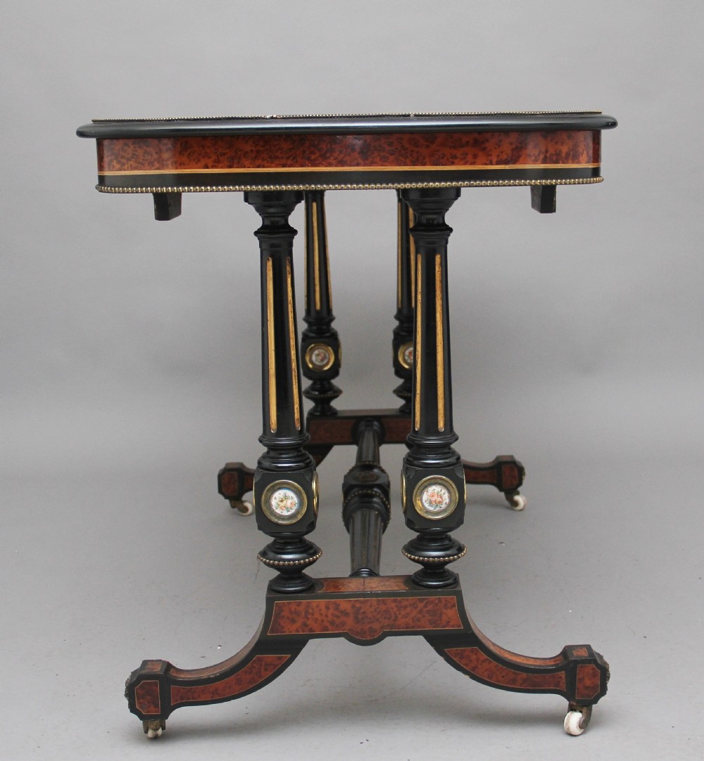 19th Century amboyna and ebonised sofa table View IV