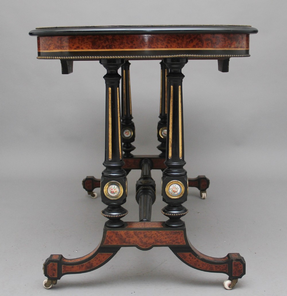 19th Century amboyna and ebonised sofa table View VI