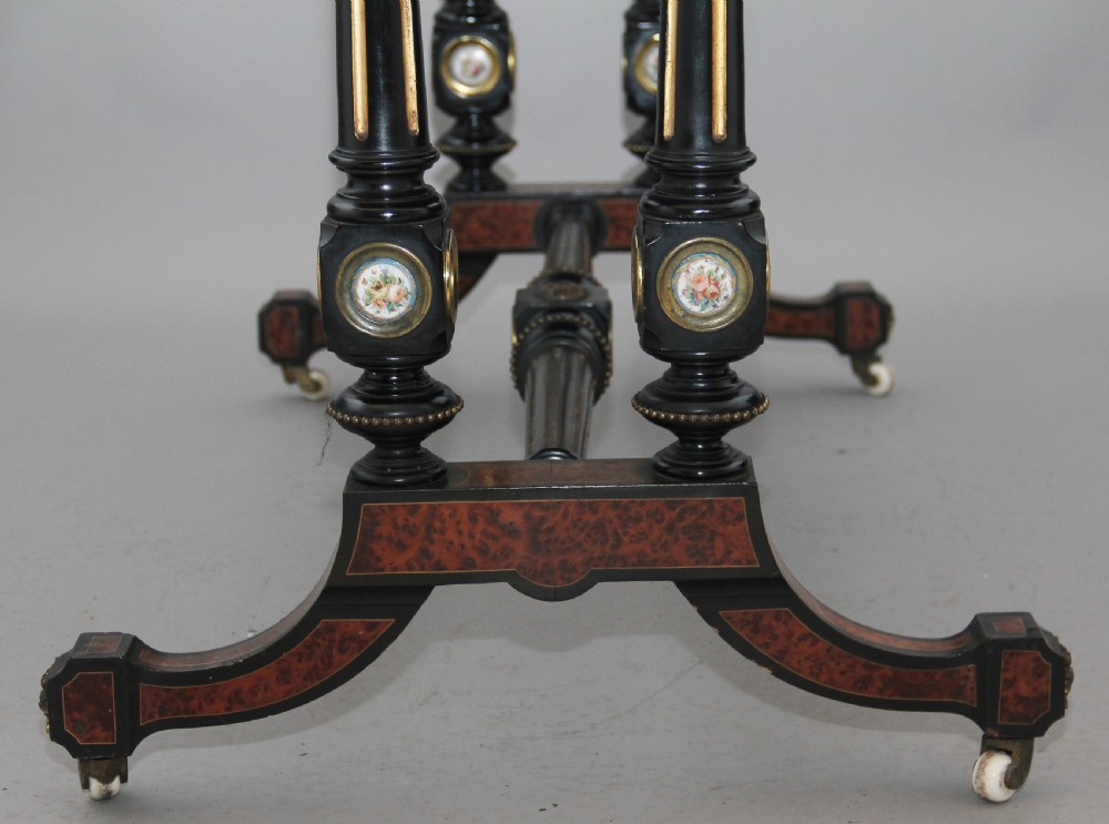19th Century amboyna and ebonised sofa table View IX