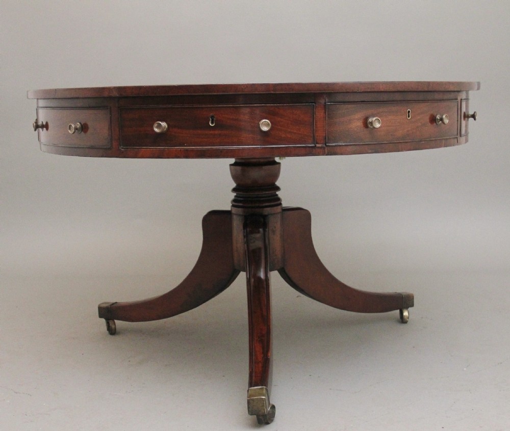 Early 19th Century mahogany drum table View II