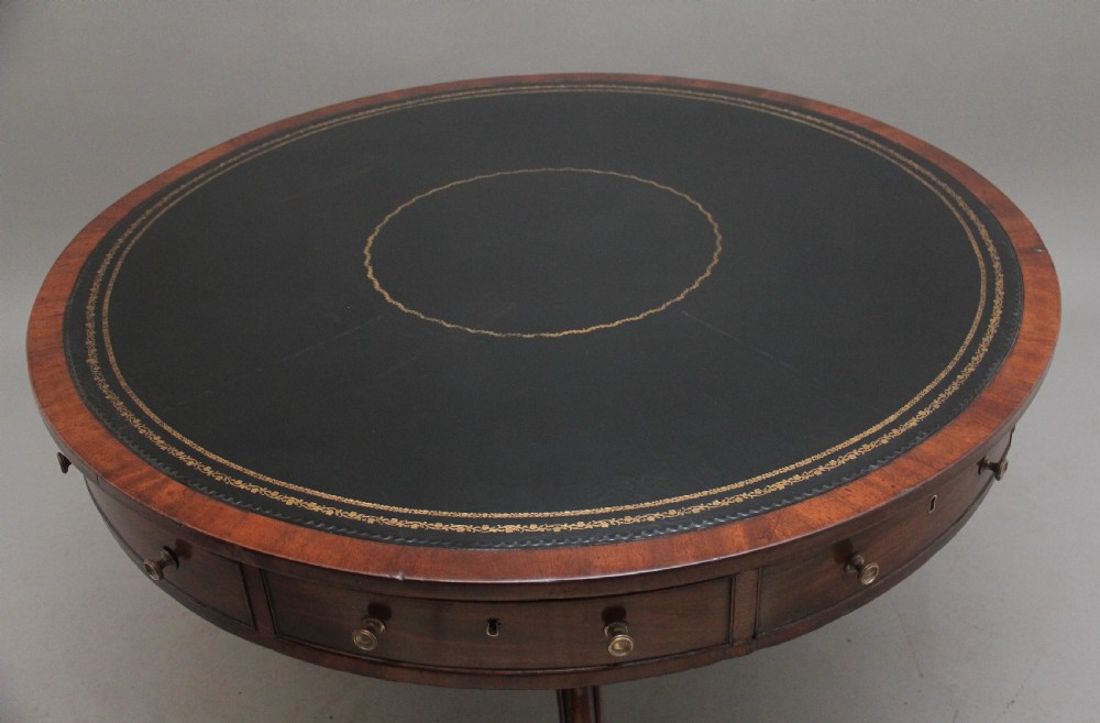 Early 19th Century mahogany drum table View IV