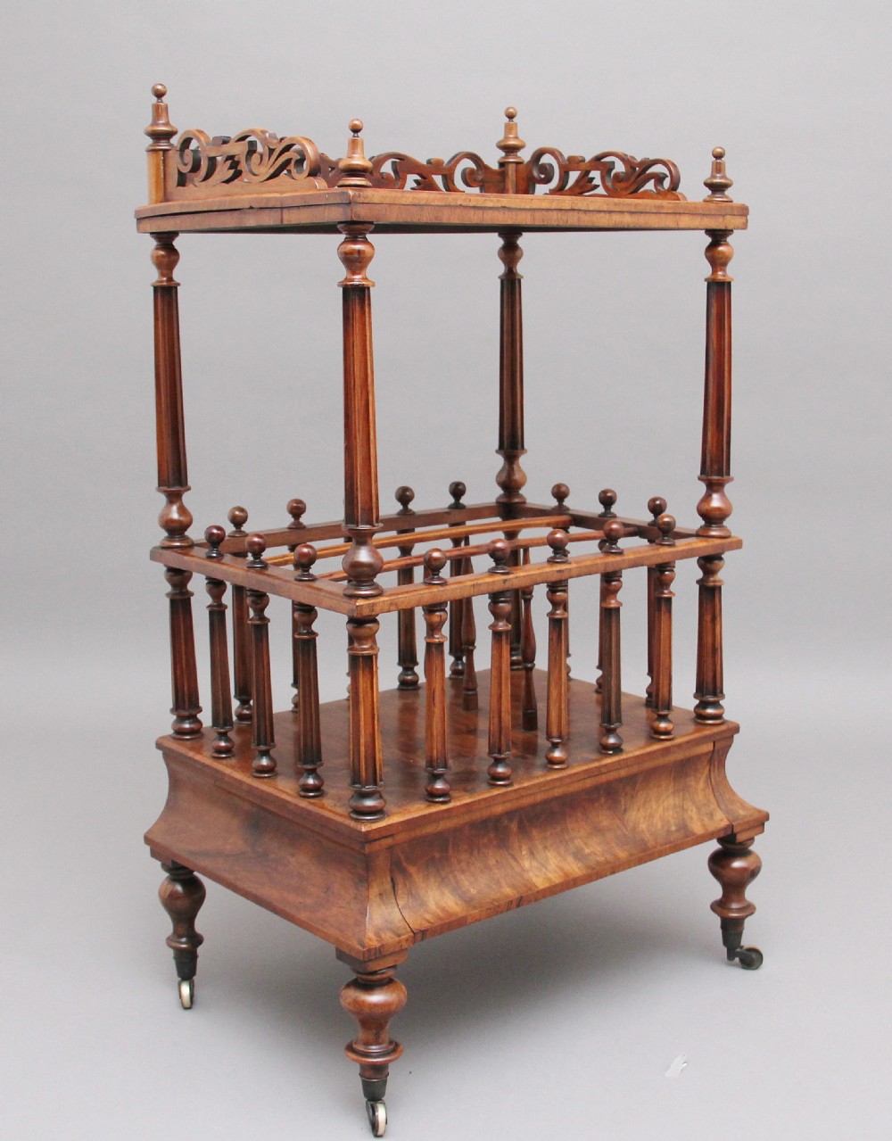 19th Century burr walnut Canterbury