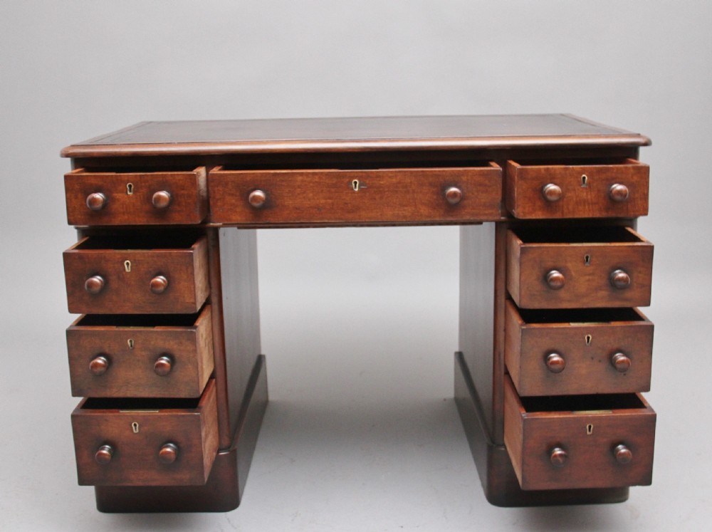 Early 19th Century mahogany pedestal desk View II