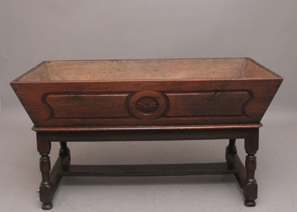 18th Century oak dough bin on stand View III