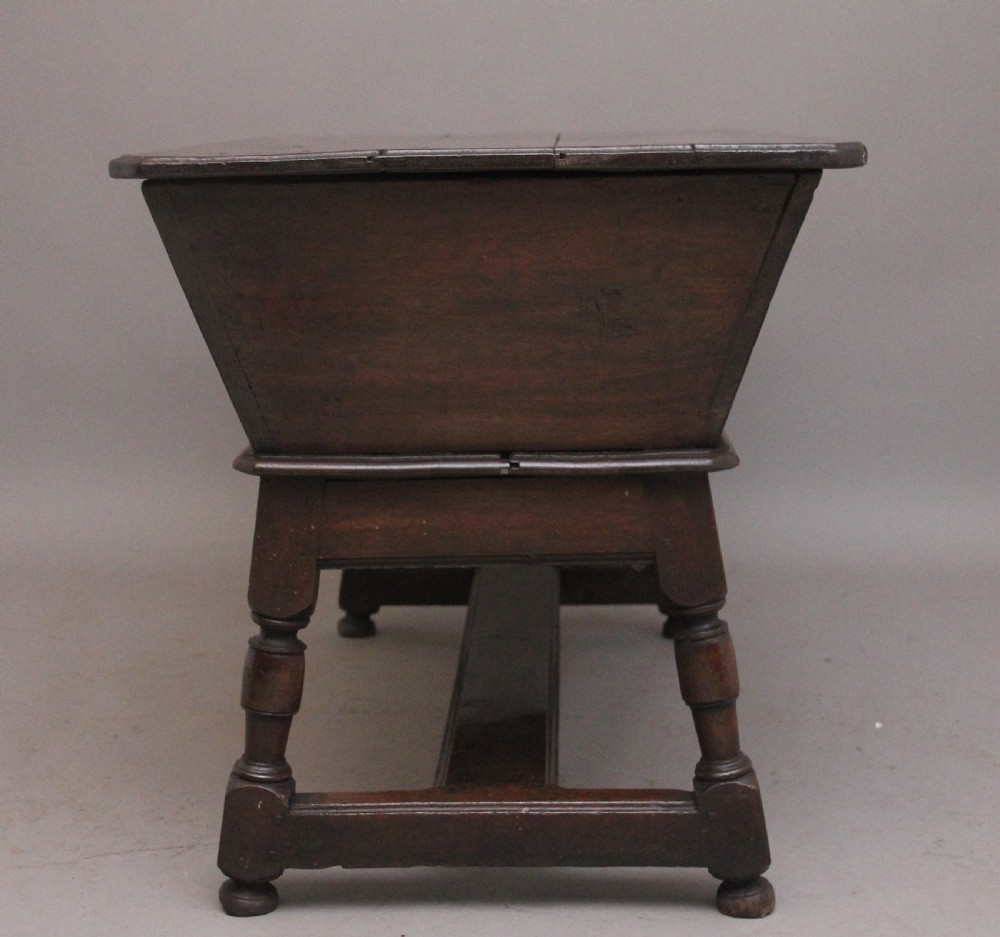 18th Century oak dough bin on stand View VIII