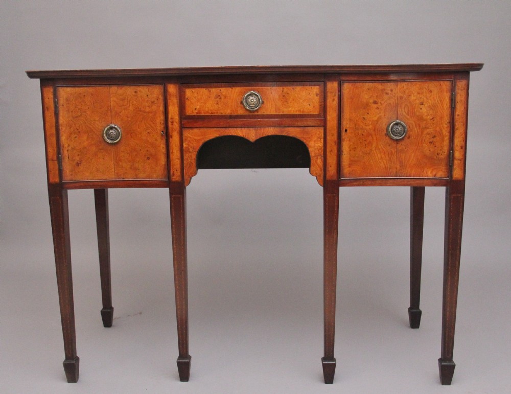 19th Century mahogany and burr elm sideboard by 