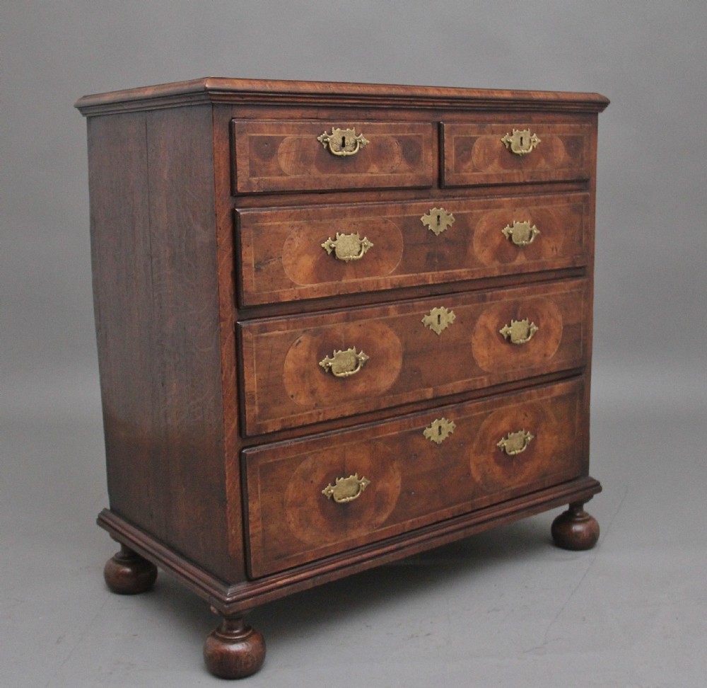 18th Century oyster wood chest of drawers View IV