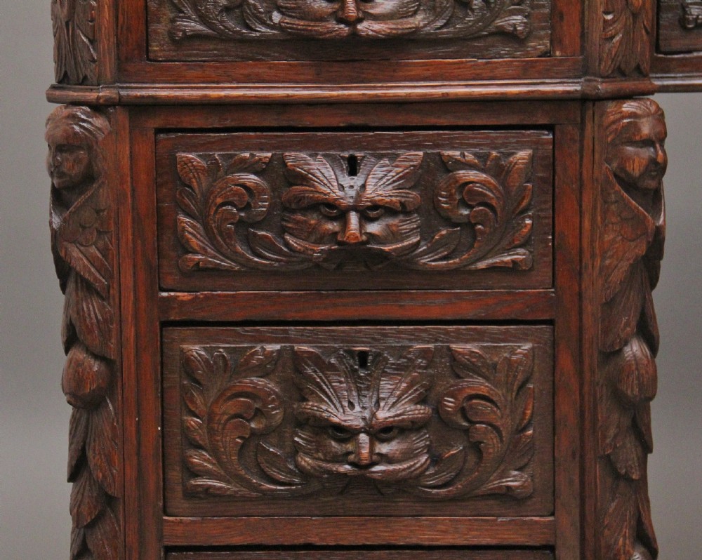 19th Century carved oak desk View III