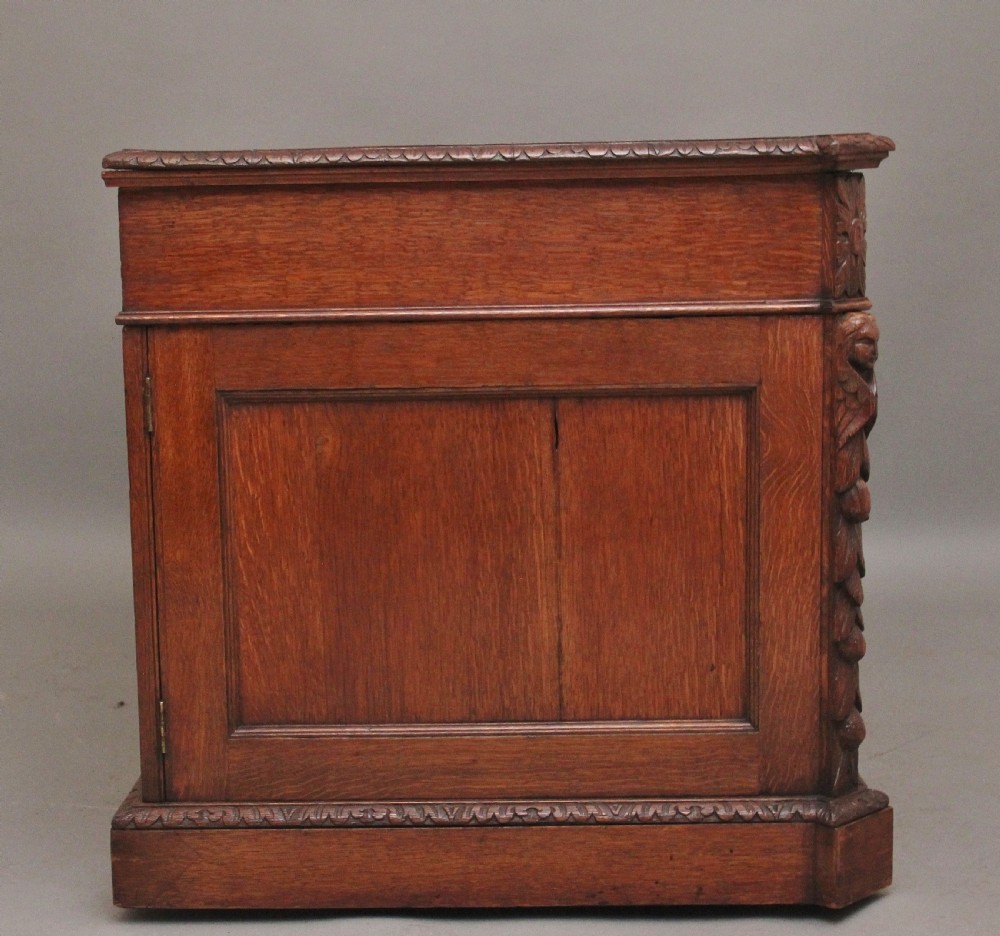 19th Century carved oak desk View VIII