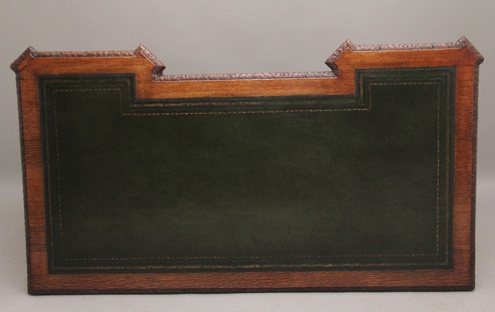 19th Century carved oak desk View XI