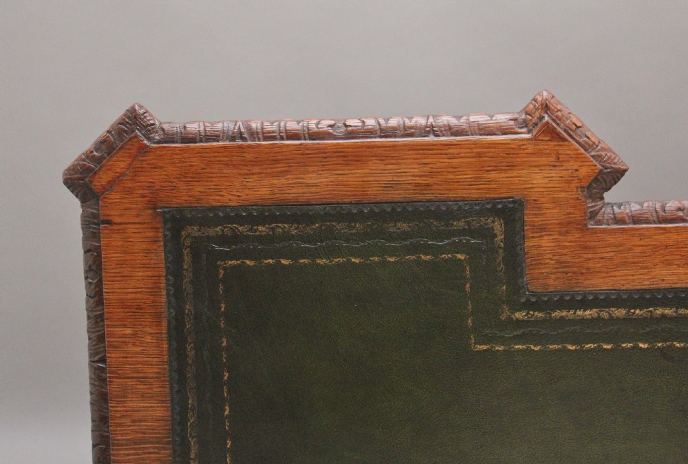 19th Century carved oak desk View XIV