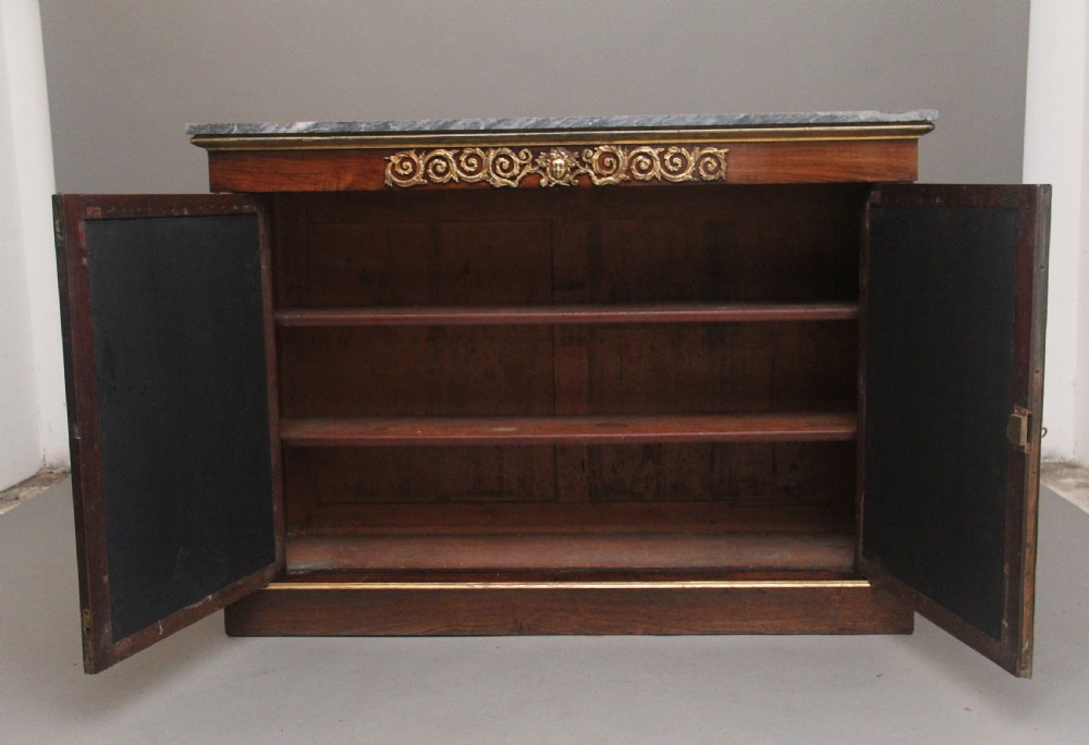 Early 19th Century rosewood, gilt and marble top cabinet View II