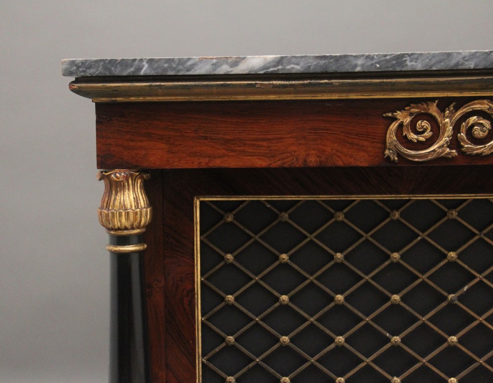 Early 19th Century rosewood, gilt and marble top cabinet View III