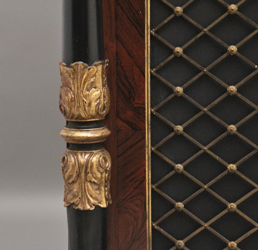 Early 19th Century rosewood, gilt and marble top cabinet View IV