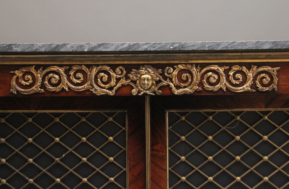 Early 19th Century rosewood, gilt and marble top cabinet View V