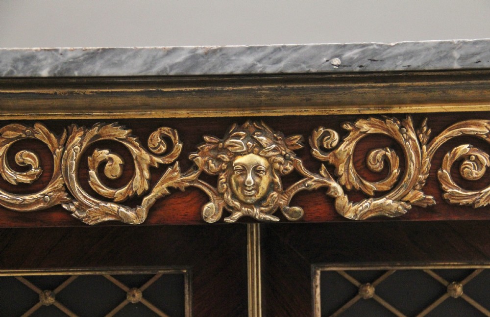 Early 19th Century rosewood, gilt and marble top cabinet View VI
