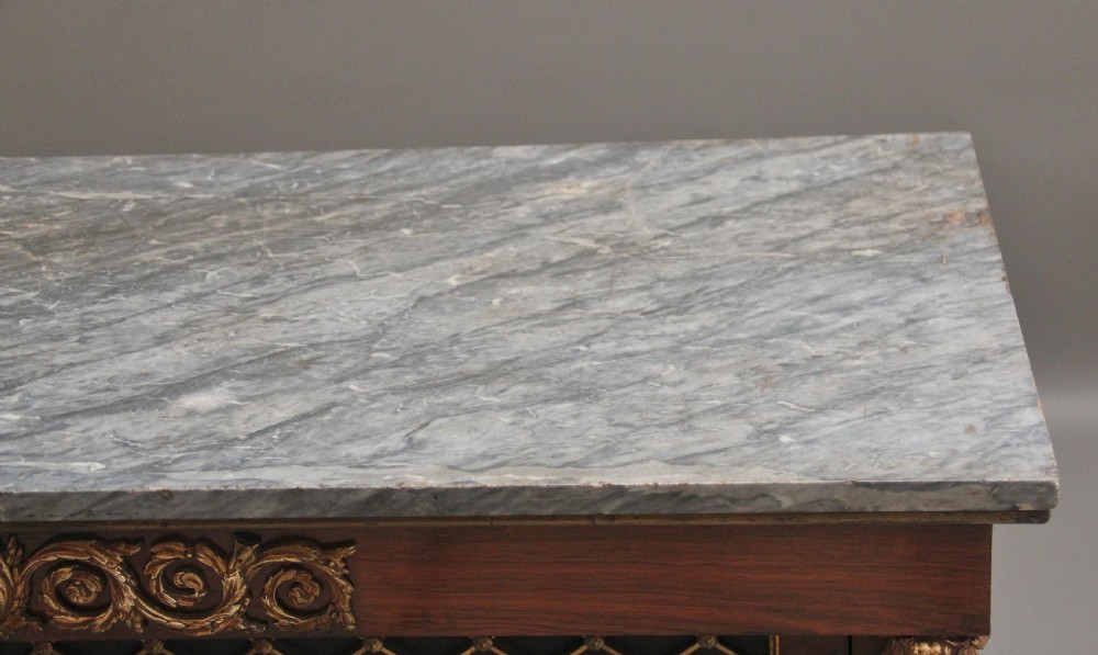 Early 19th Century rosewood, gilt and marble top cabinet View XV