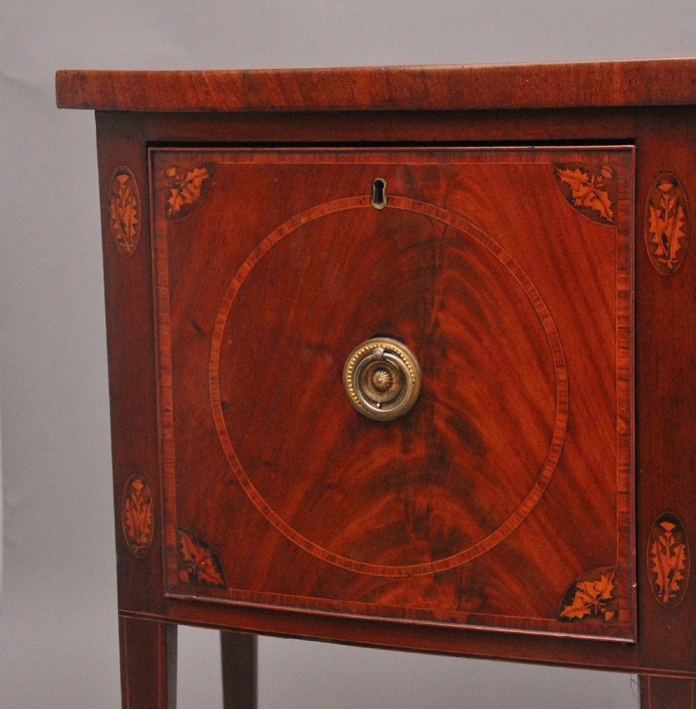 A superb quality Georgian inlaid mahogany bowfront sideboard View III