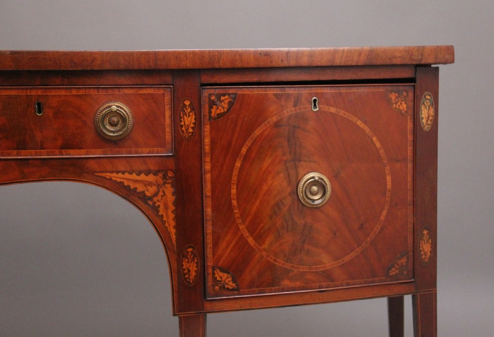 A superb quality Georgian inlaid mahogany bowfront sideboard View VI