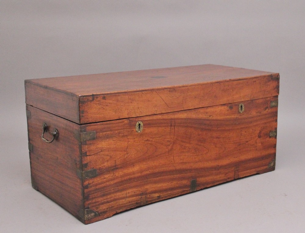 19th Century camphor wood campaign trunk