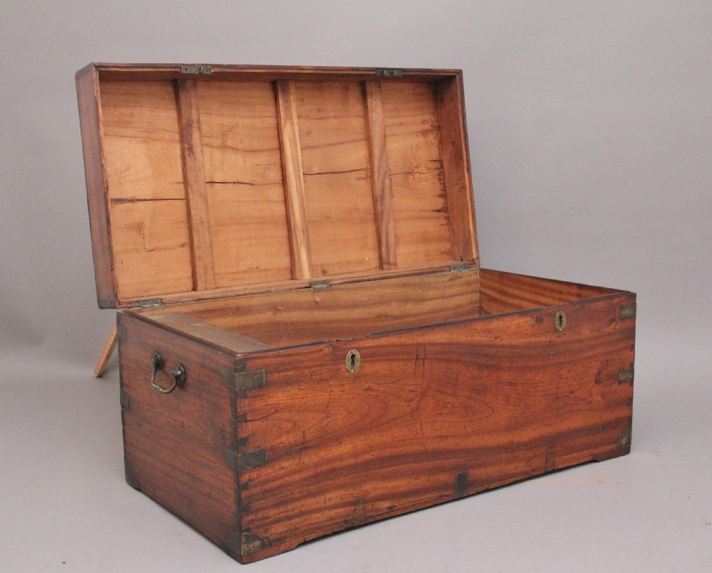 19th Century camphor wood campaign trunk View II
