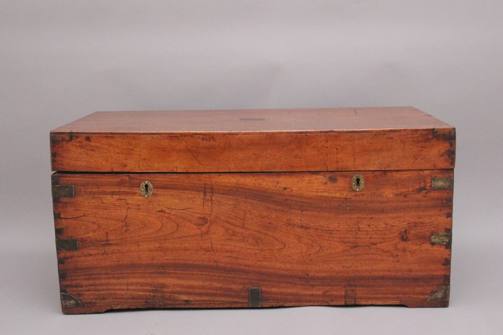 19th Century camphor wood campaign trunk View IV