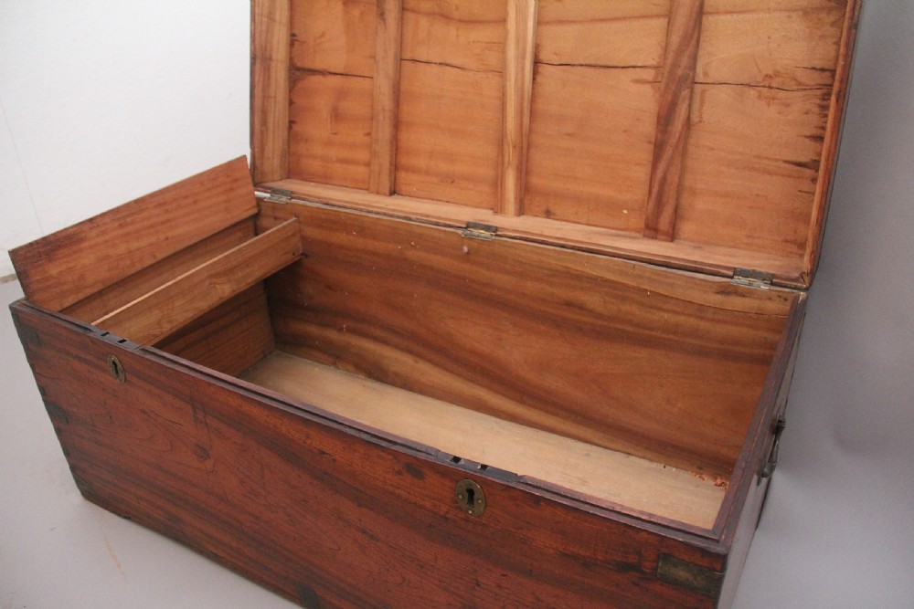 19th Century camphor wood campaign trunk View V