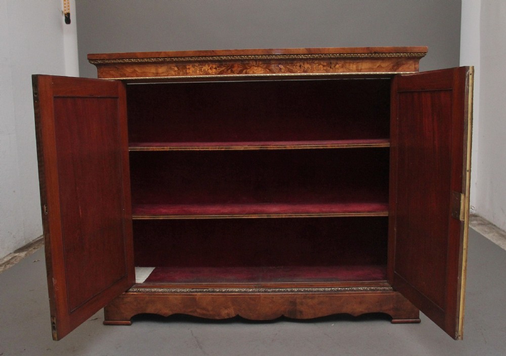 19th Century walnut and marquetry two door cabinet View II