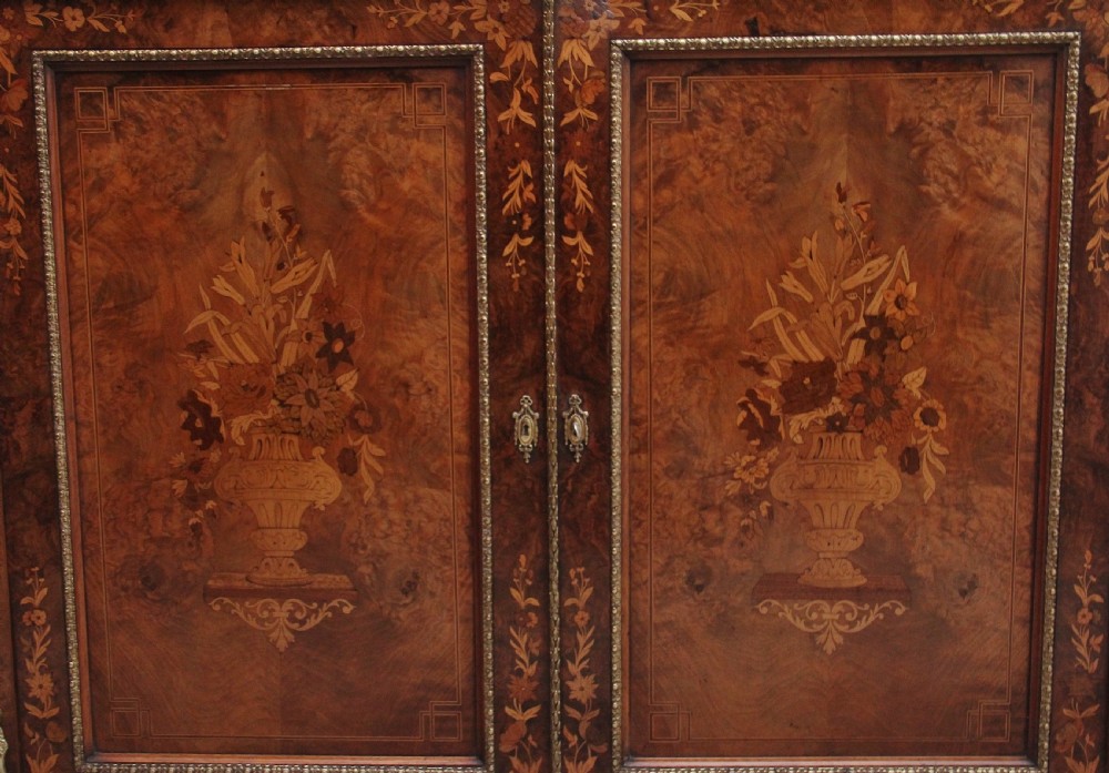 19th Century walnut and marquetry two door cabinet View III