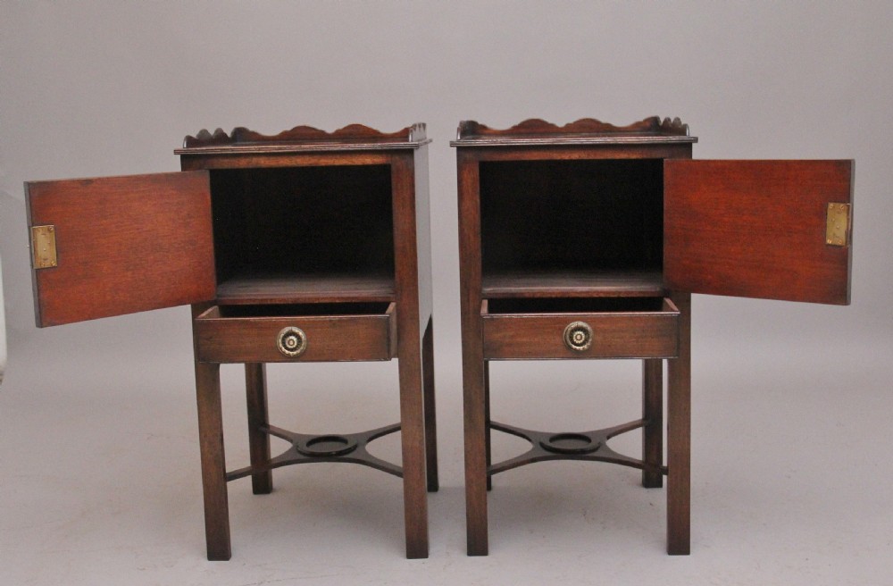 Pair early 20th Century mahogany bedside cabinets View IV