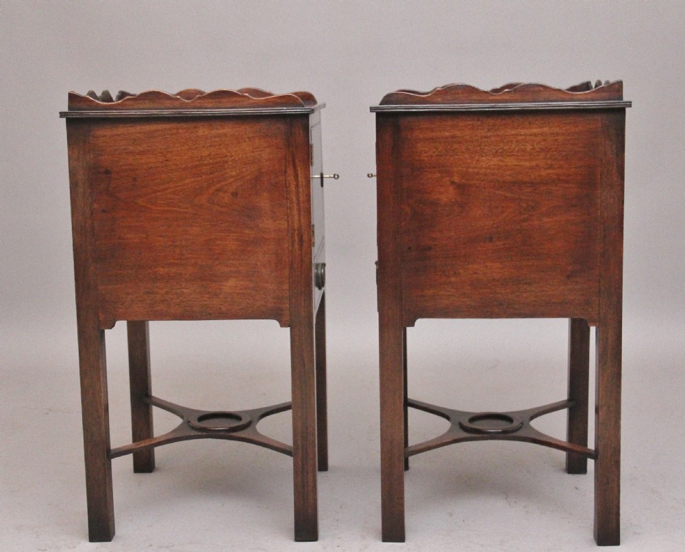 Pair early 20th Century mahogany bedside cabinets View V