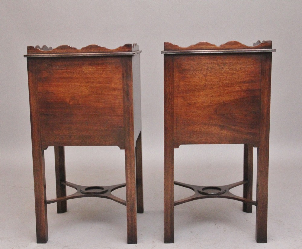 Pair early 20th Century mahogany bedside cabinets View VI