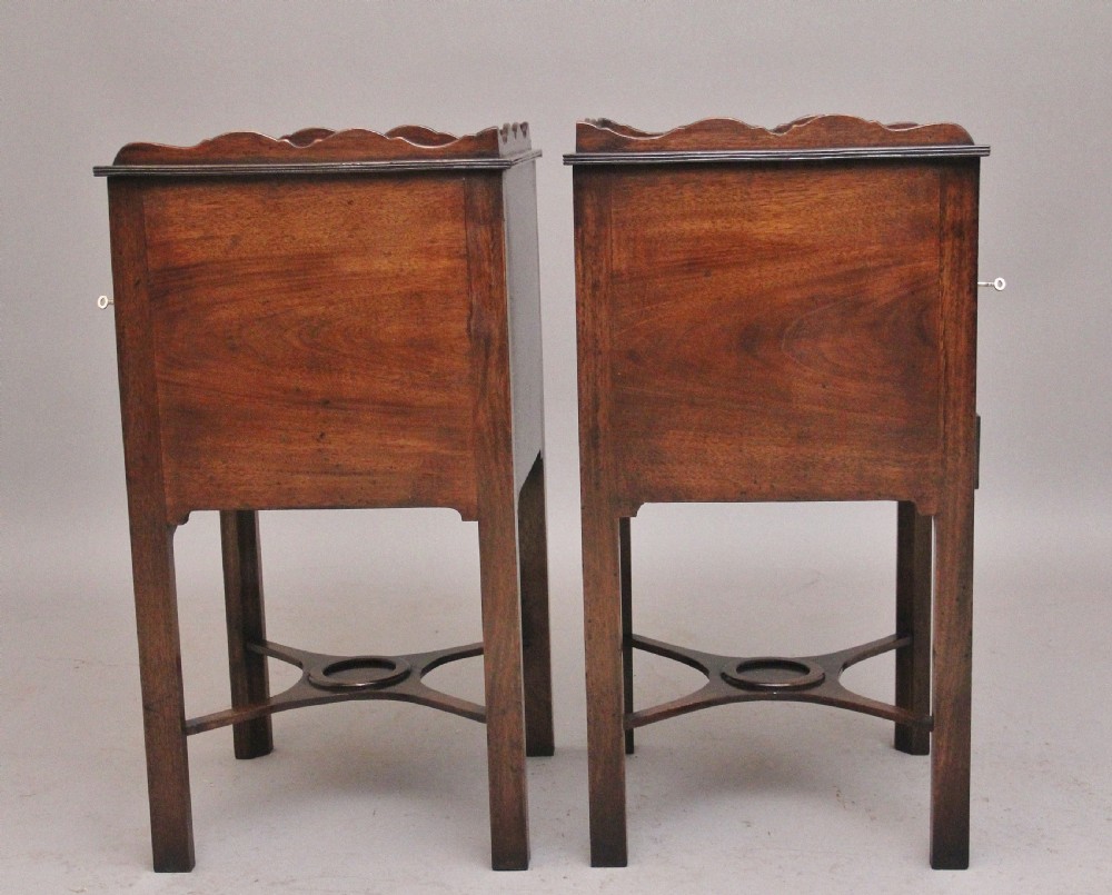 Pair early 20th Century mahogany bedside cabinets View VII