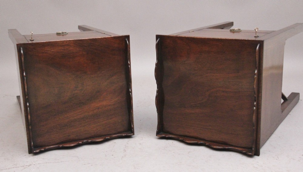 Pair early 20th Century mahogany bedside cabinets View VIII