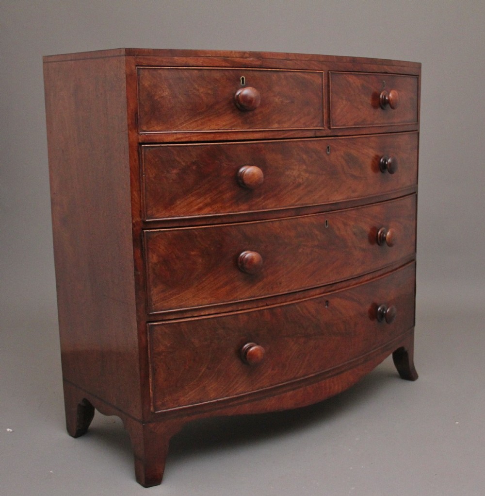 Early 19th Century mahogany bowfront chest of drawers View II