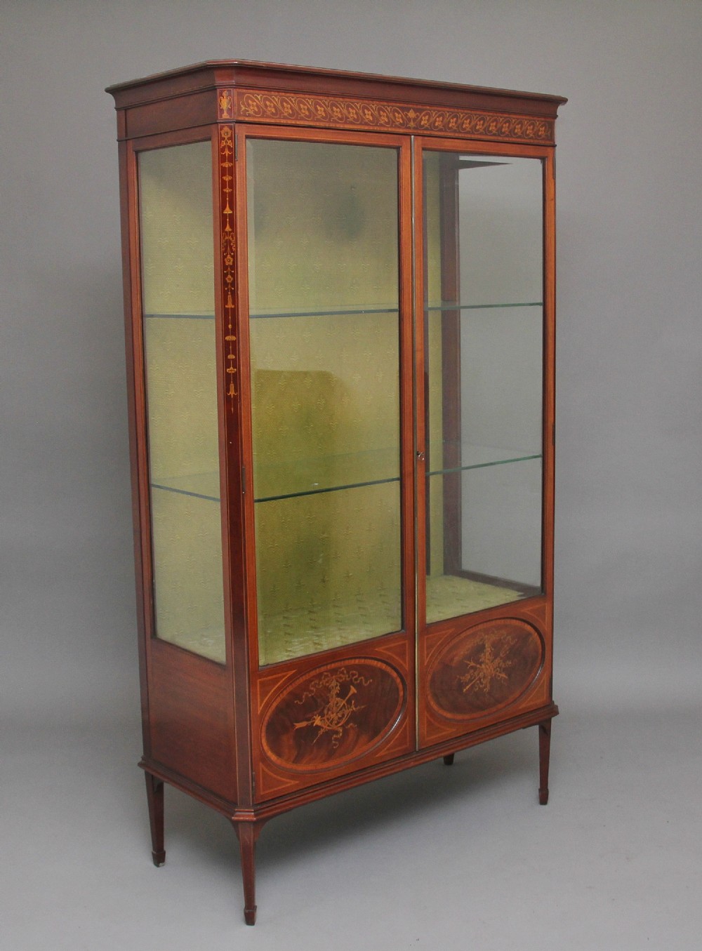 19th Century mahogany and inlaid display cabinet 