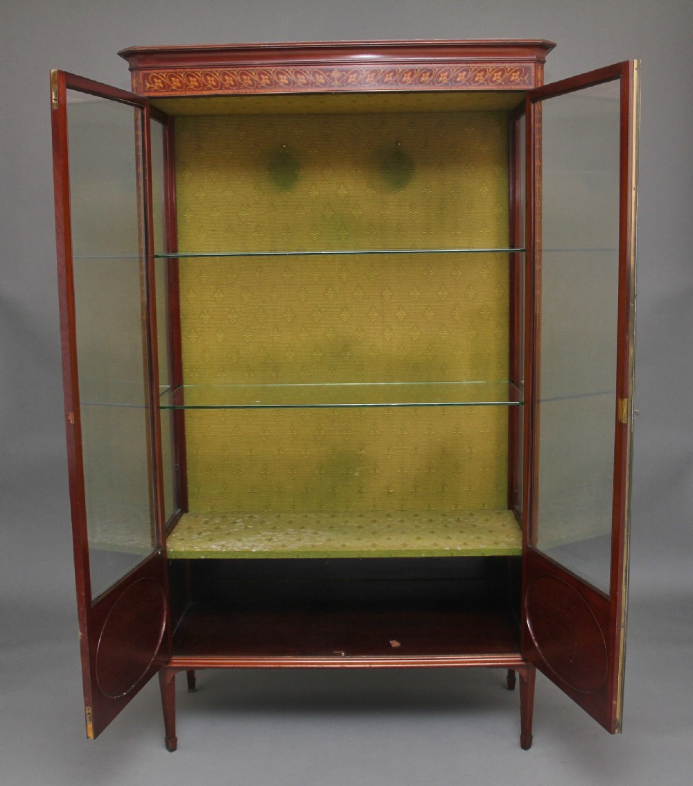 19th Century mahogany and inlaid display cabinet  View V