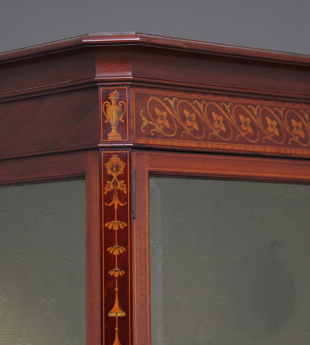 19th Century mahogany and inlaid display cabinet  View IX