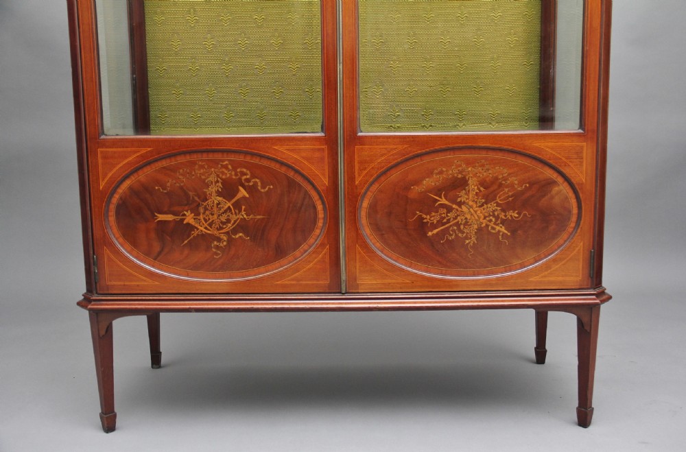 19th Century mahogany and inlaid display cabinet  View X