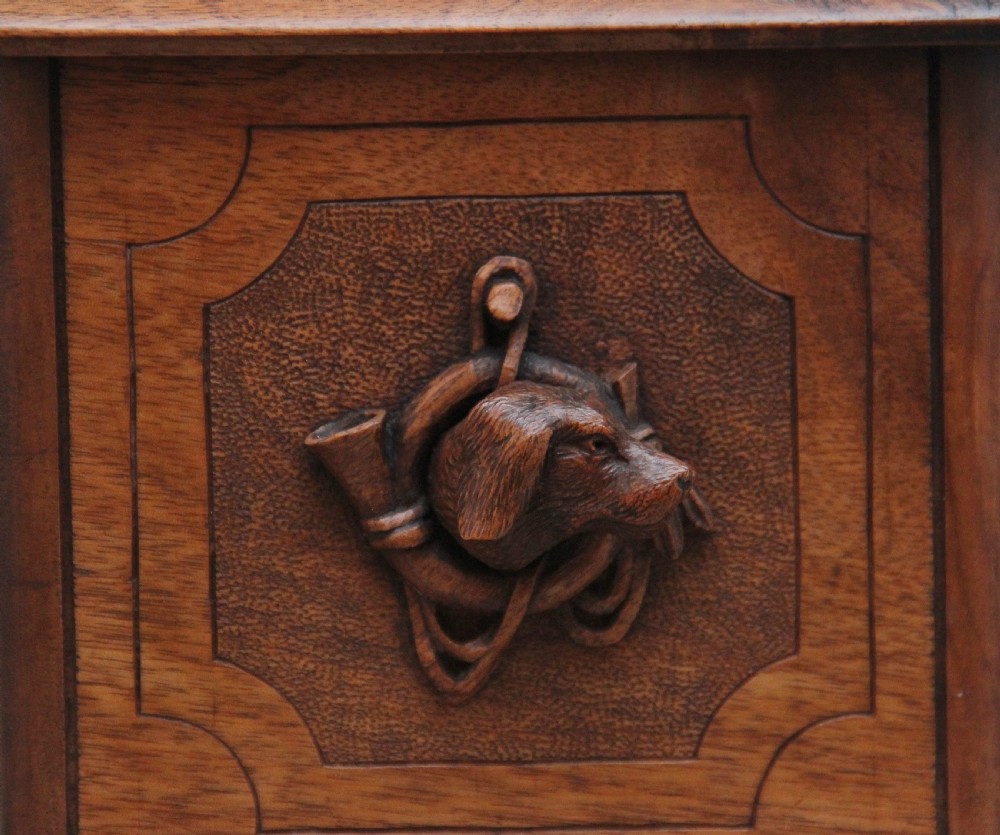 19th Century black forest carved wood casket View V