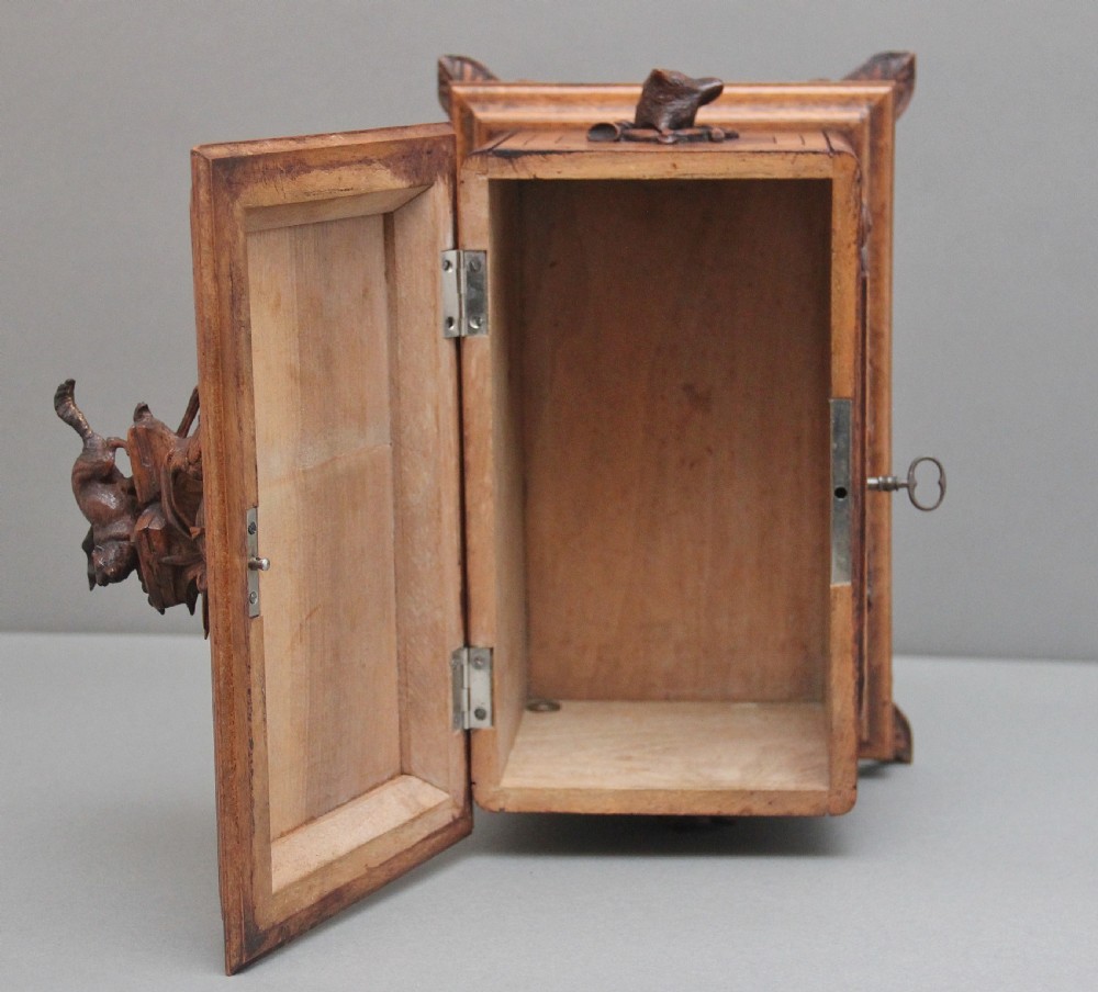 19th Century black forest carved wood casket View VIII