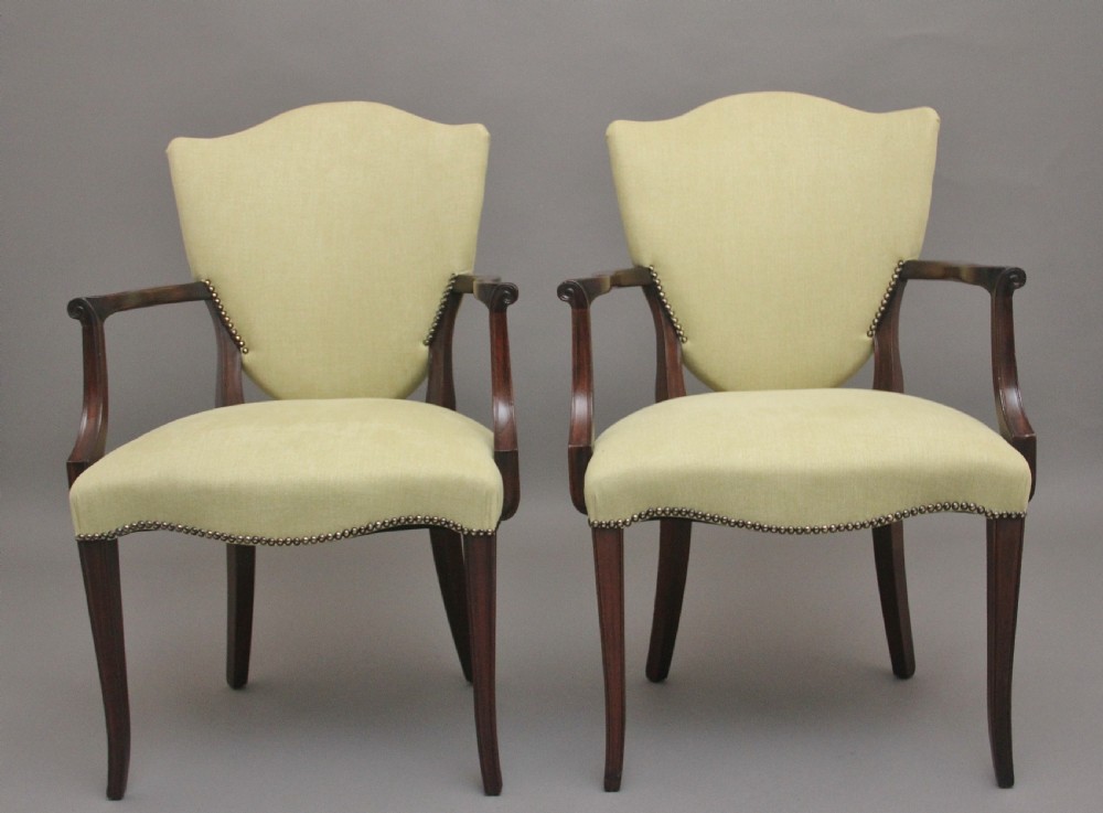 PAIR EARLY 20TH CENTURY MAHOGANY ARMCHAIRS View II