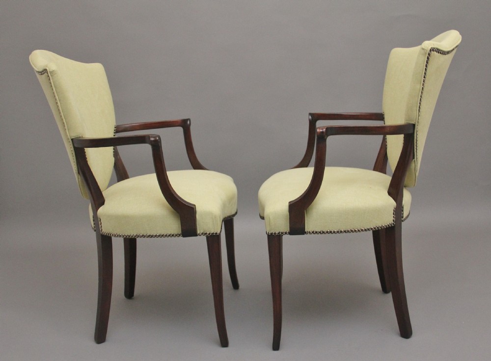 PAIR EARLY 20TH CENTURY MAHOGANY ARMCHAIRS View III