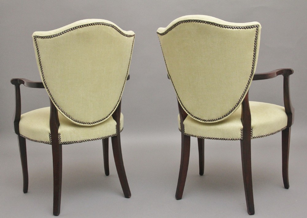 PAIR EARLY 20TH CENTURY MAHOGANY ARMCHAIRS View V