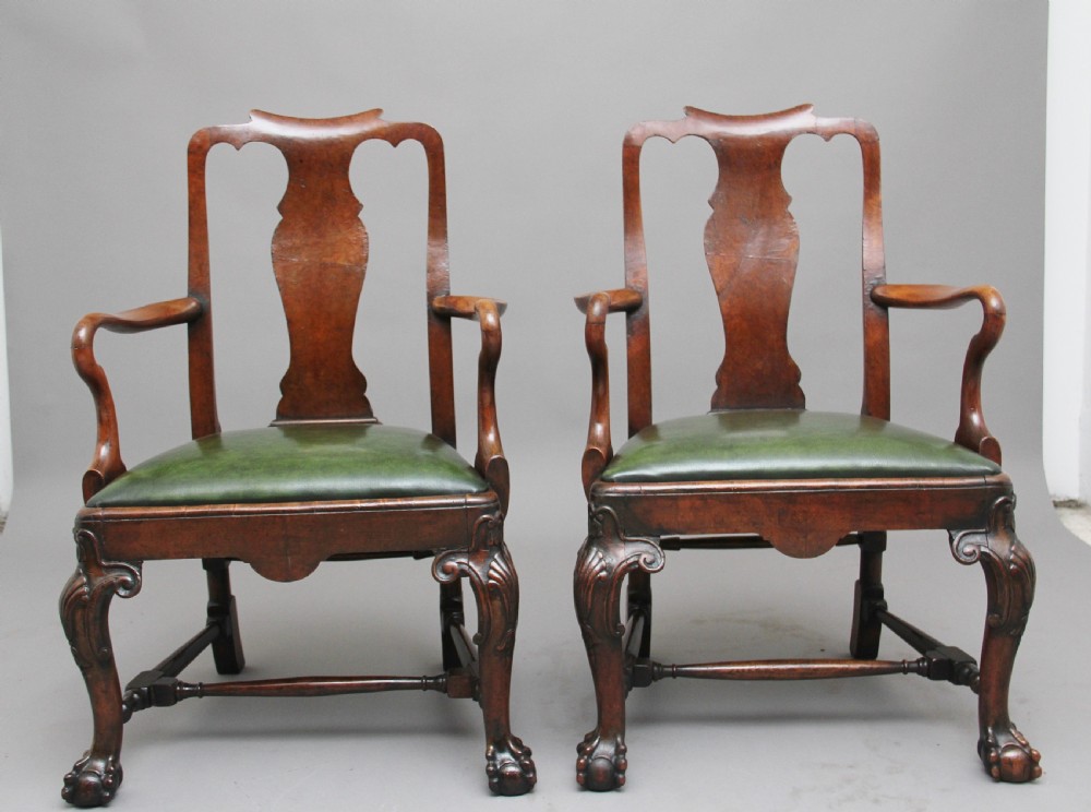 Pair of 19th Century walnut armchairs View V