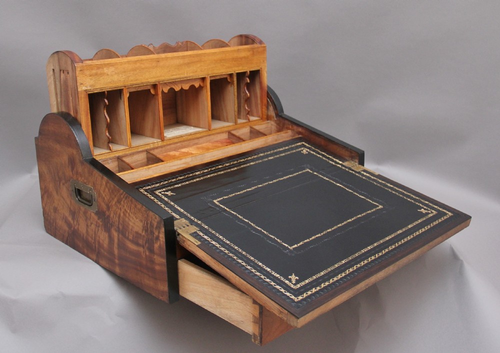 19thc Chinese camphor wood and ebonised writing slope View II